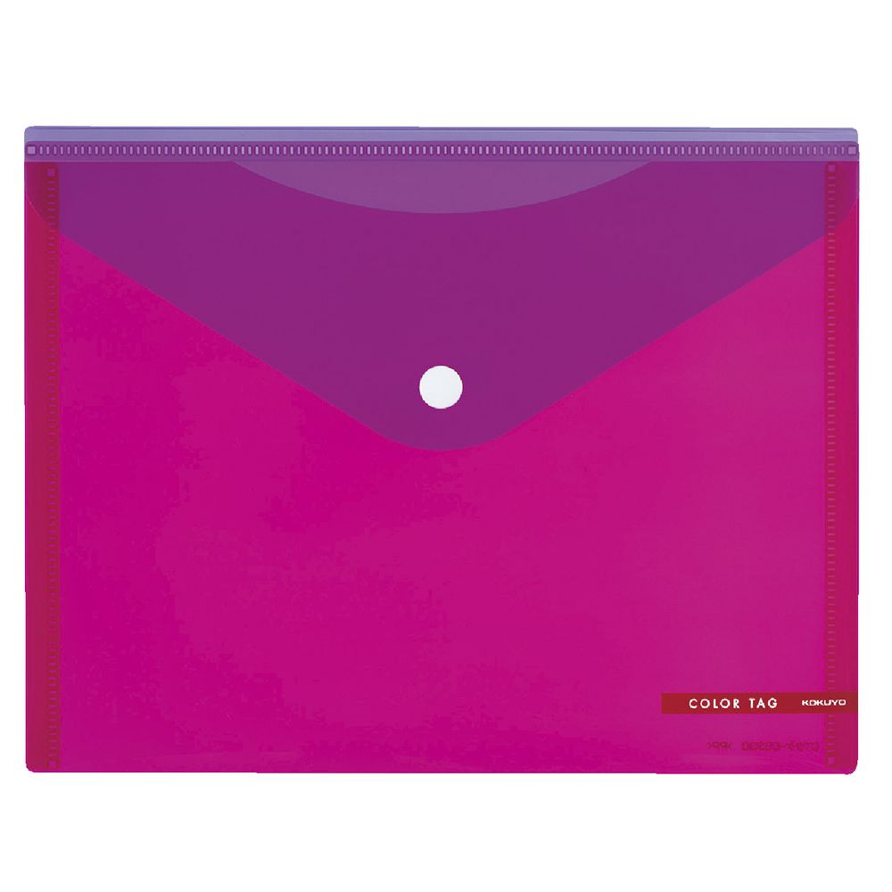 Kokuyo Bi-Color A5 Document Wallet Button Large Pink