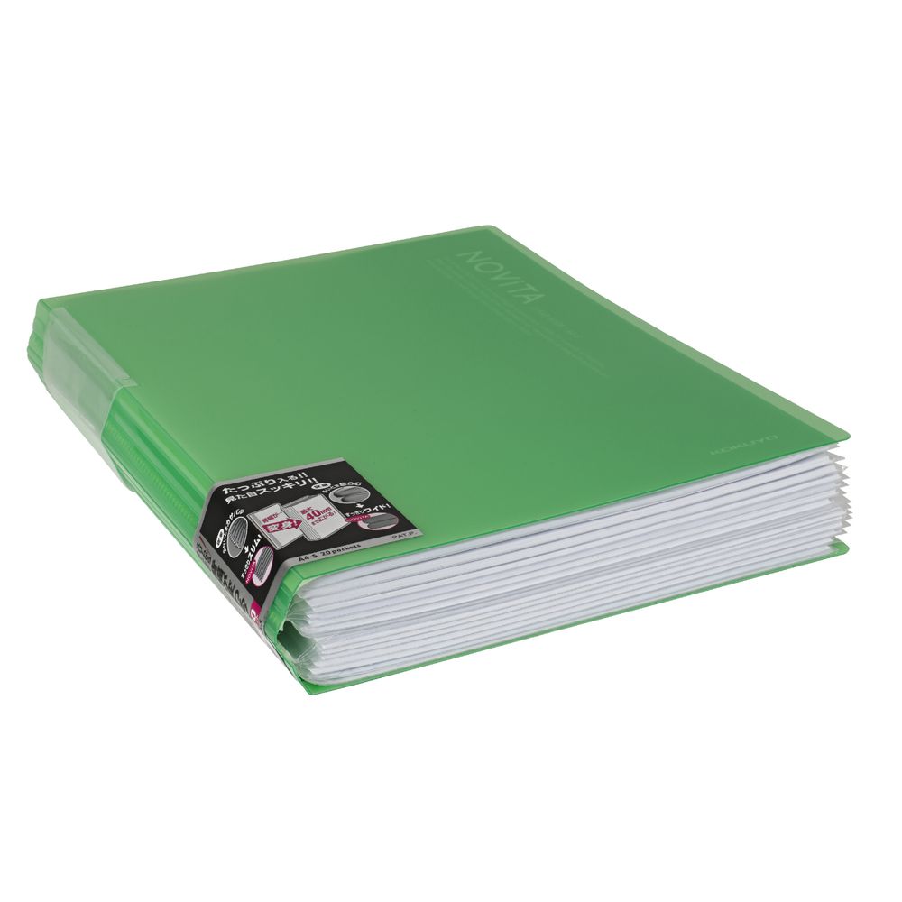 Kokuyo Display Book A4 NOViTA 20 Pocket Light Green