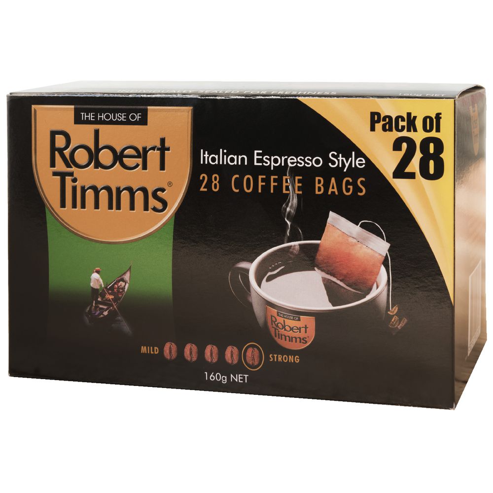 Robert Timms Coffee Bags Italian Espresso 28 Pack