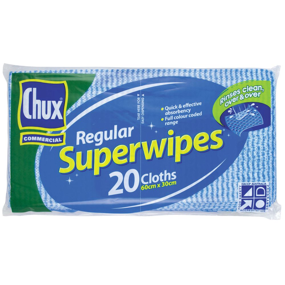 Chux Superwipes 60cm x 30cm Blue 20 Pack