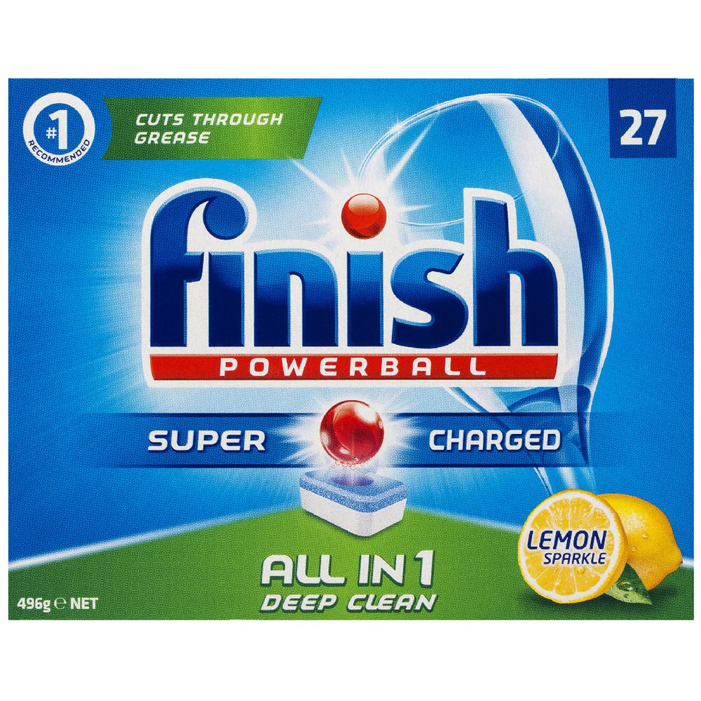 Finish All In 1 Dishwashing Tablets Lemon 27 Pack