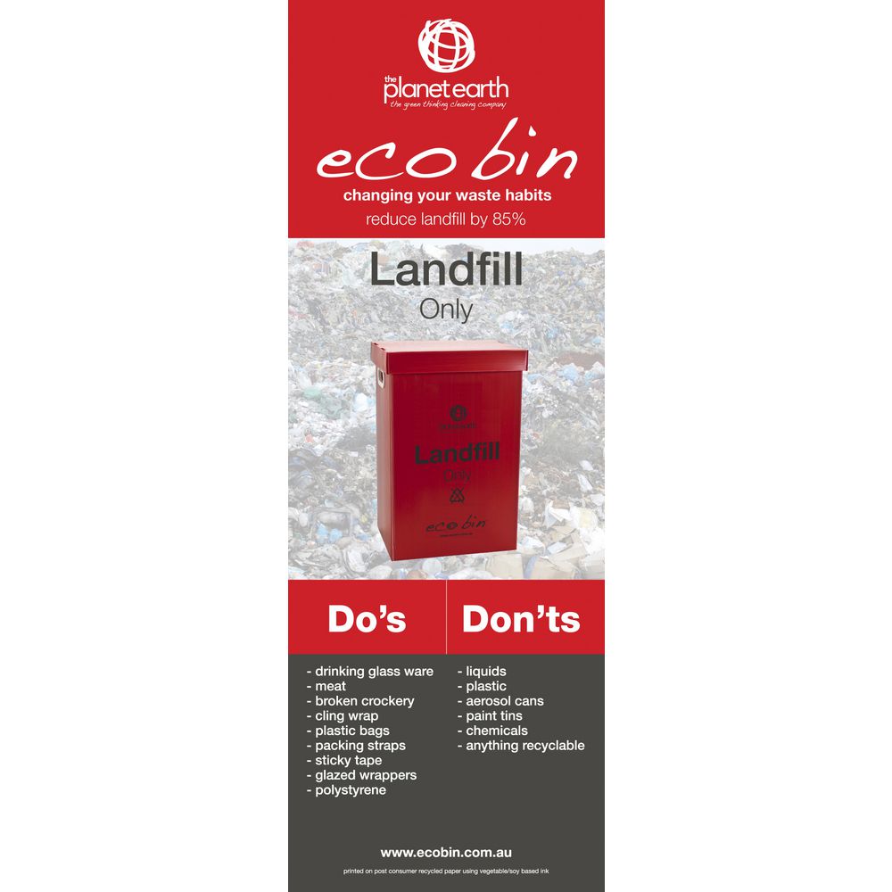Eco Landfill Waste Bin 60L Red Officeworks