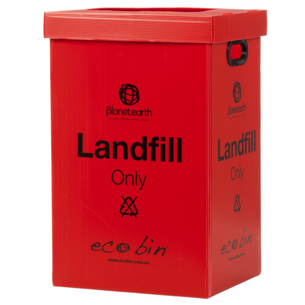 Eco Landfill Waste Bin 60L Red Officeworks