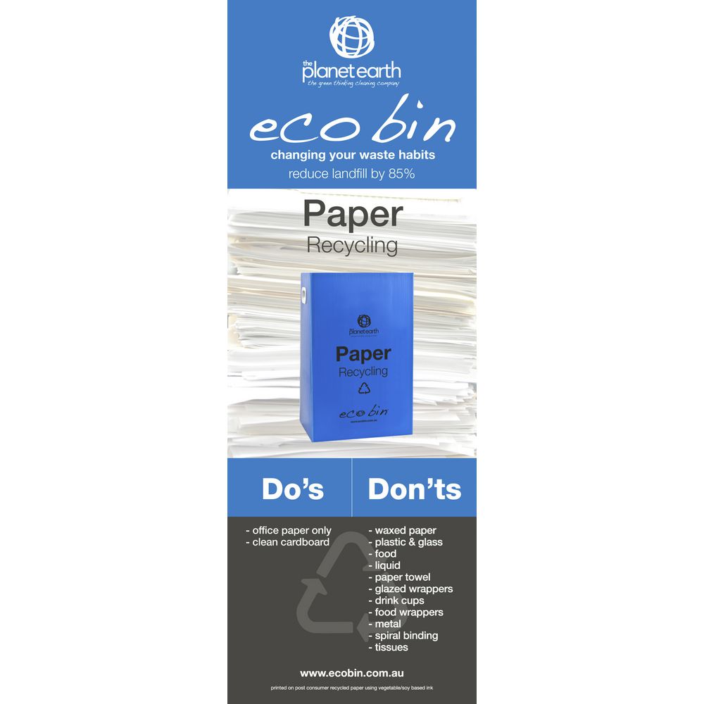 Eco Paper Waste Bin 60L Blue