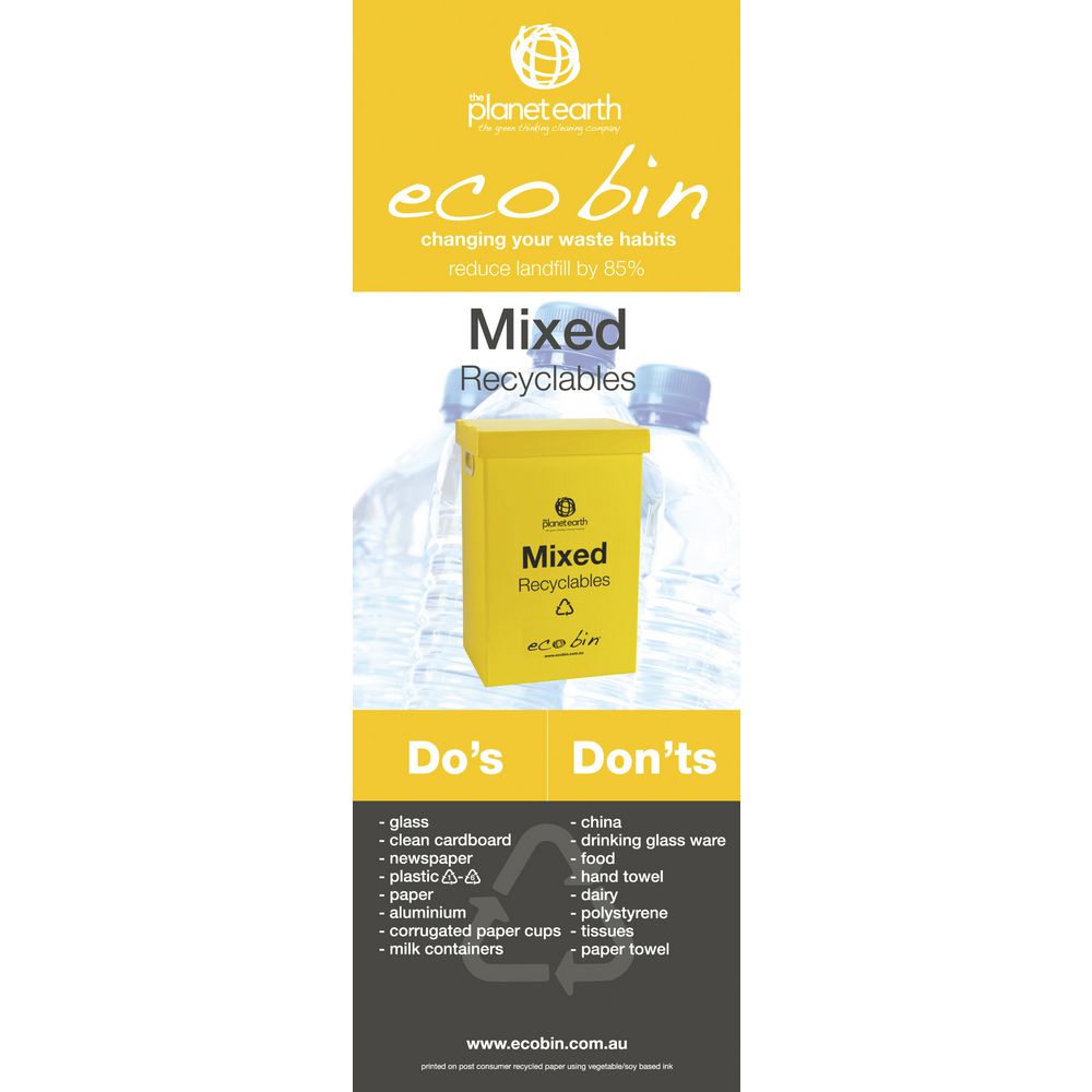 Eco Bin 60 L Recycled Waste Bin Yellow Officeworks