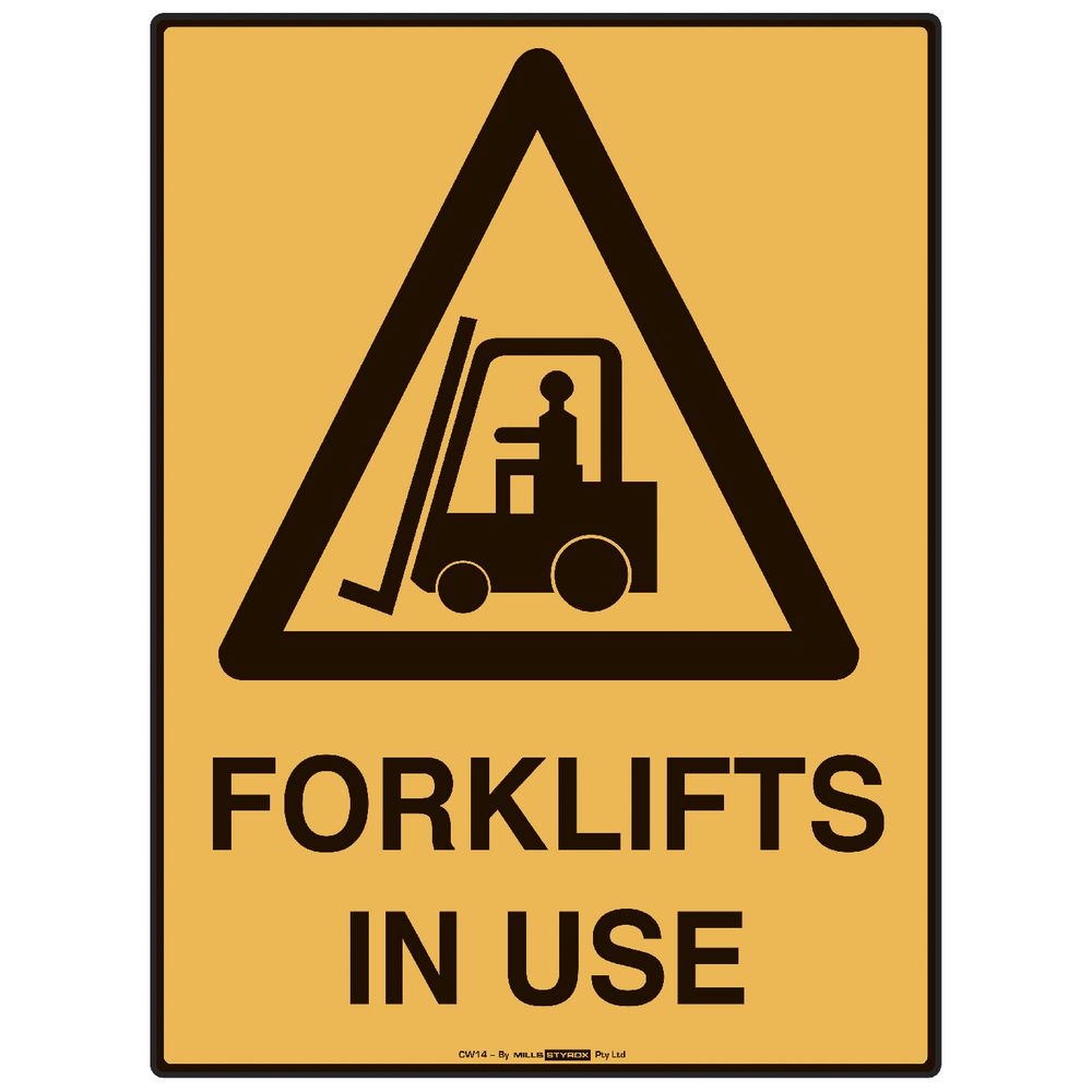 Mills Display Forklift Sign 225 x 300mm