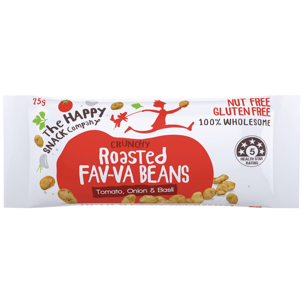 Happy Snack Company Fav-va Beans Tomato Onion Basil 25g