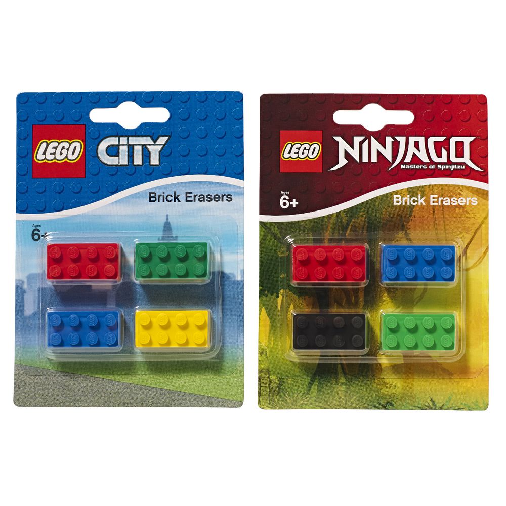 LEGO Ninjago Brick Erasers Assorted Colours 4 Pack