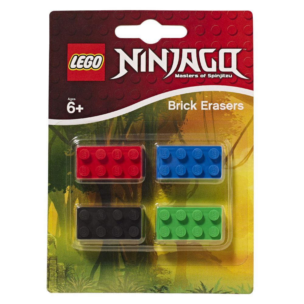 LEGO Ninjago Brick Erasers Assorted Colours 4 Pack