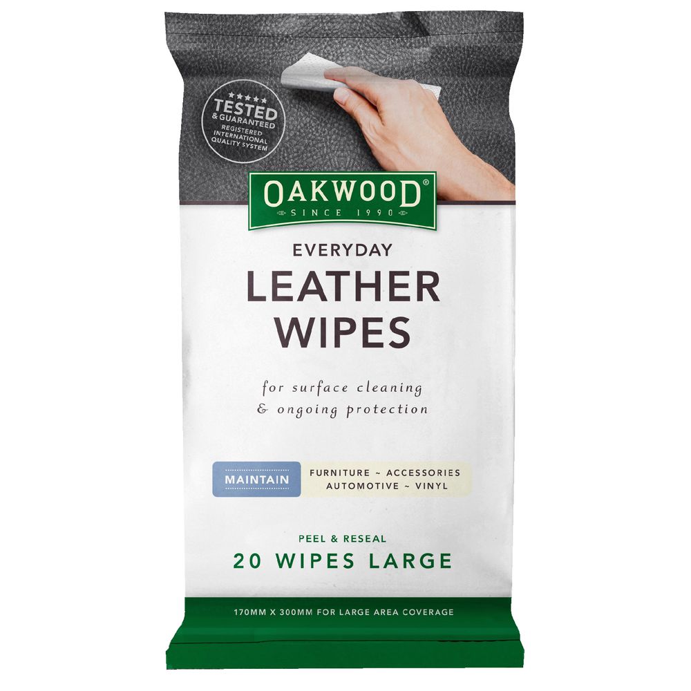 Oakwood Everyday Leather Wipes 20 Pack