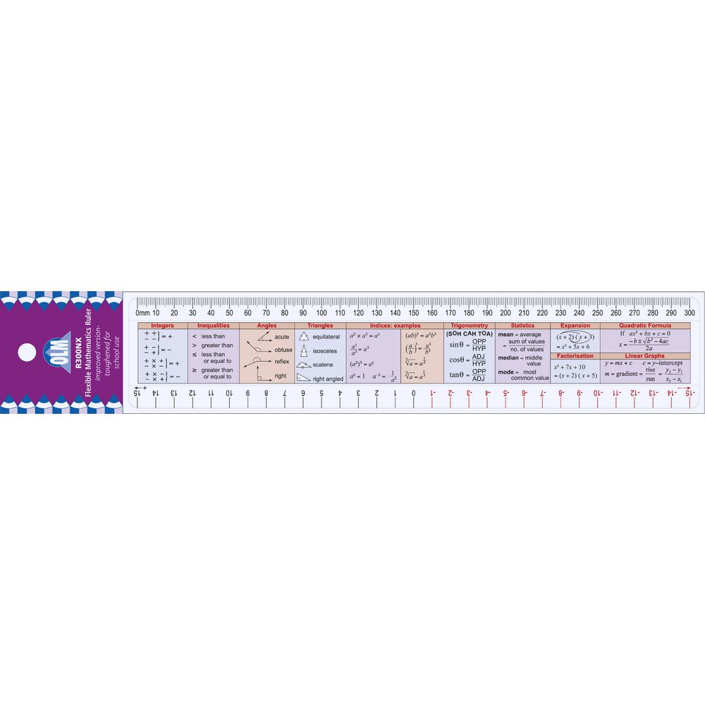 OLM R300NX Mathematics Ruler 30cm