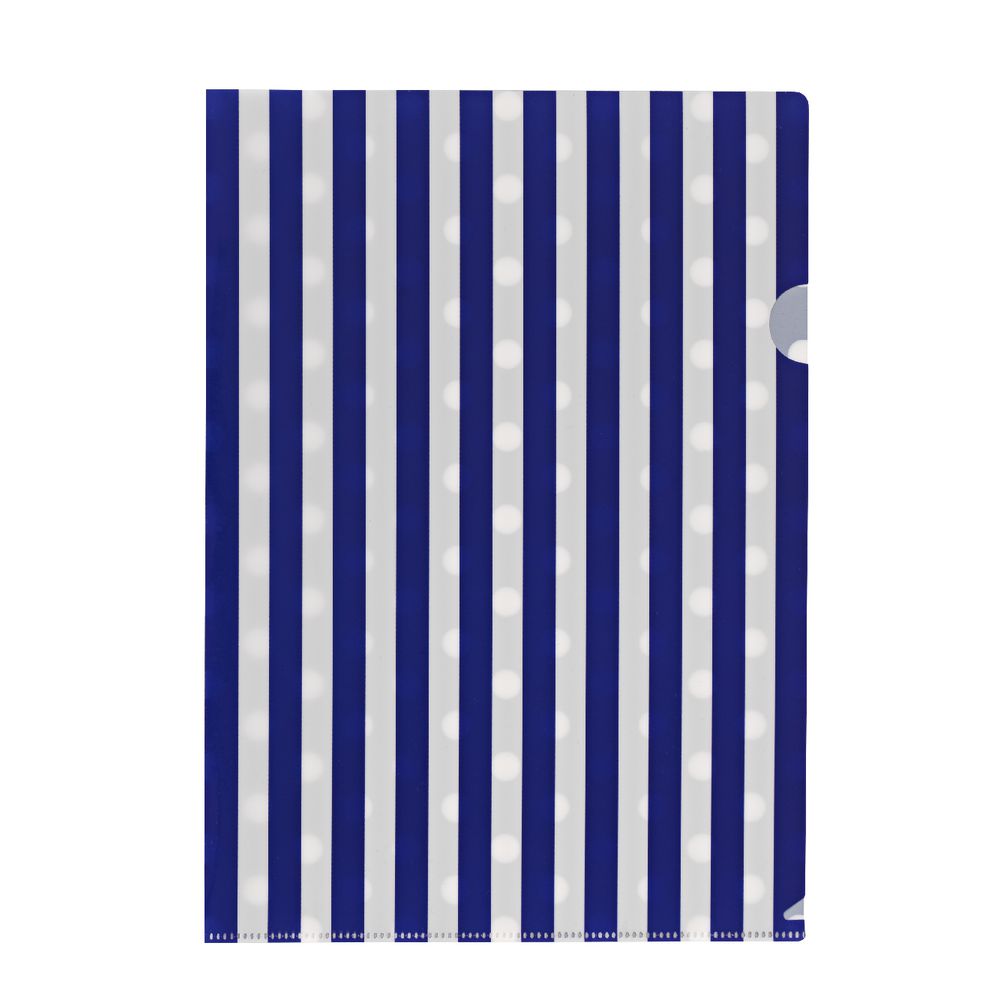 Letter File A4 Single Printed Navy Stripe