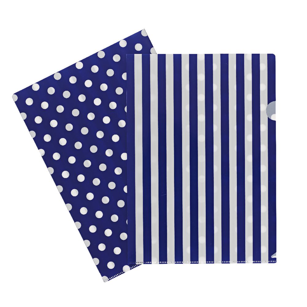 Letter File A4 Single Printed Navy Stripe