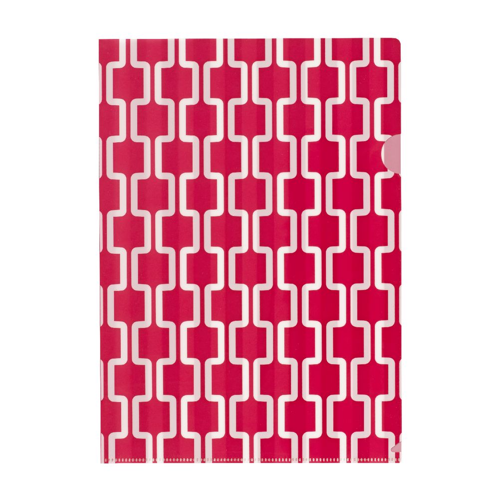 Letter File A4 Single Printed Raspberry Chevron