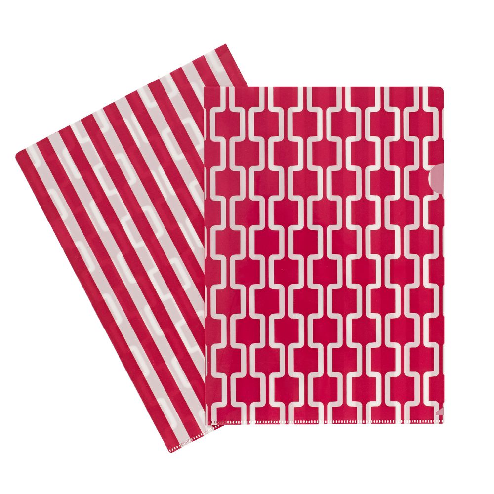 Letter File A4 Single Printed Raspberry Chevron