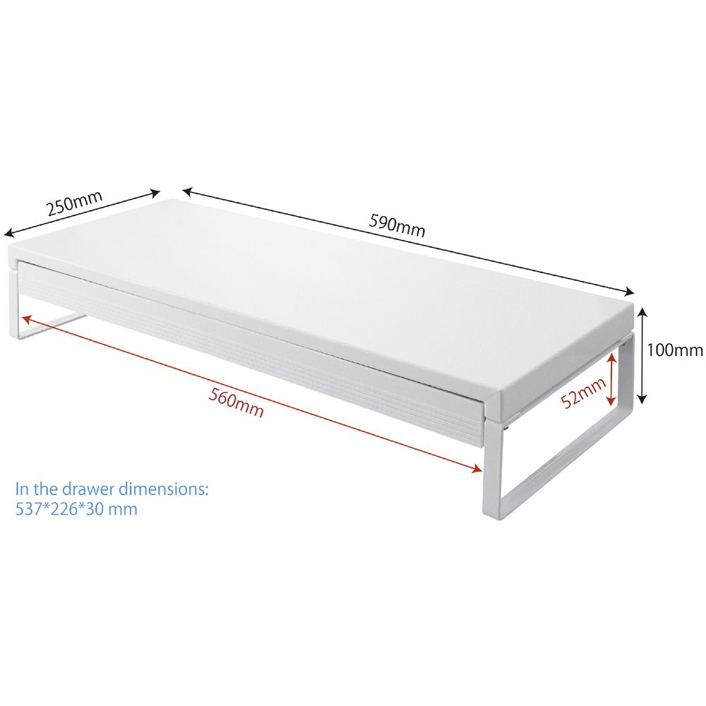Lihit Lab Monitor Stand With Drawer White Officeworks