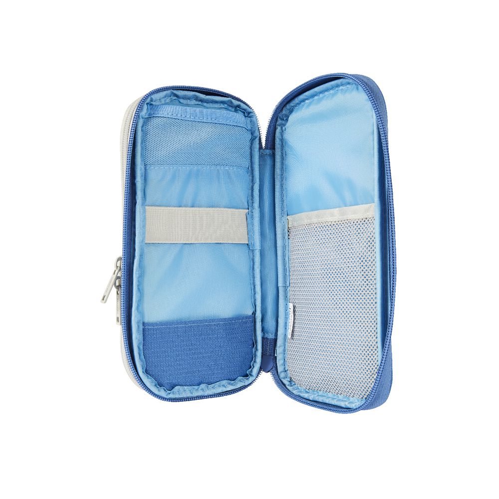 Smart Fit Twin Zip Pencil Case Large Blue Officeworks