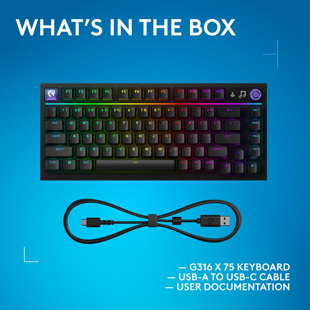 Logitech G G316 X 75 Mechanical Gaming Keyboard Black | Officeworks