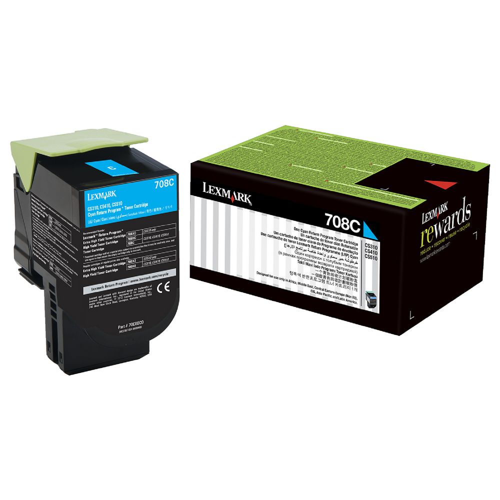 Lexmark 708C Return Toner Cartridge Cyan