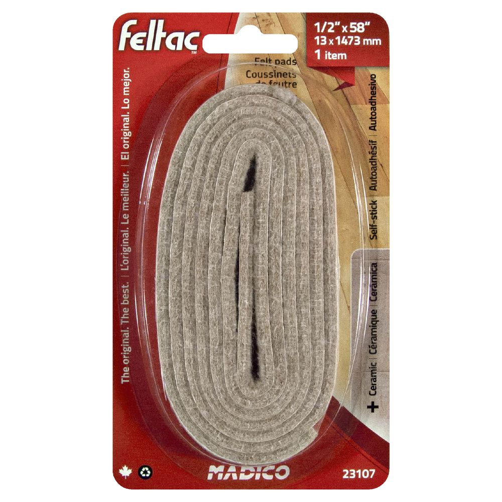 FELTAC 13 x 1473mm Self-Stick Felt Floor Saver Strip
