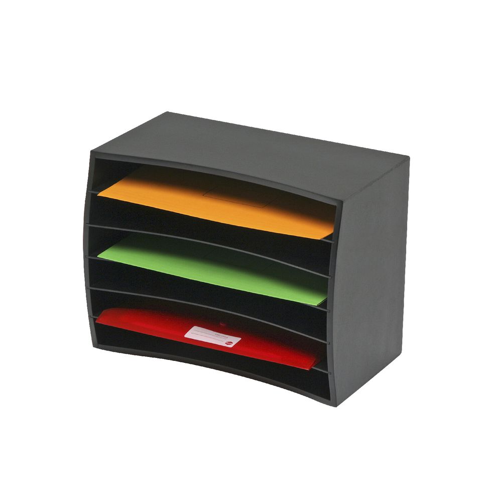 Marbig 6 Tier Desktop Organiser Wood Black