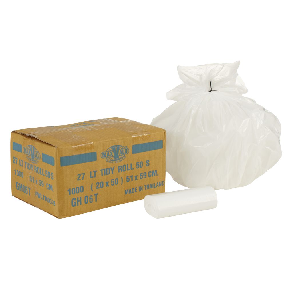 MaxValu Bin Liners 27L White 1000 Pack