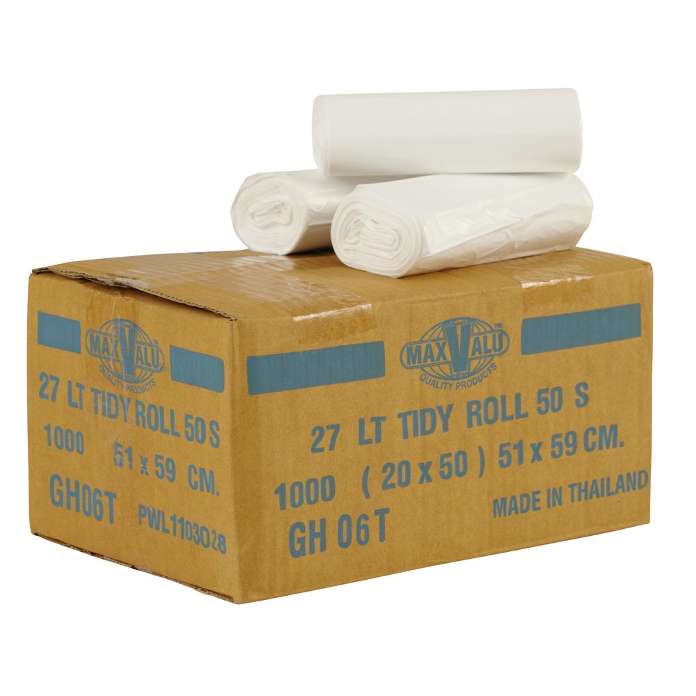 MaxValu Bin Liners 27L White 1000 Pack