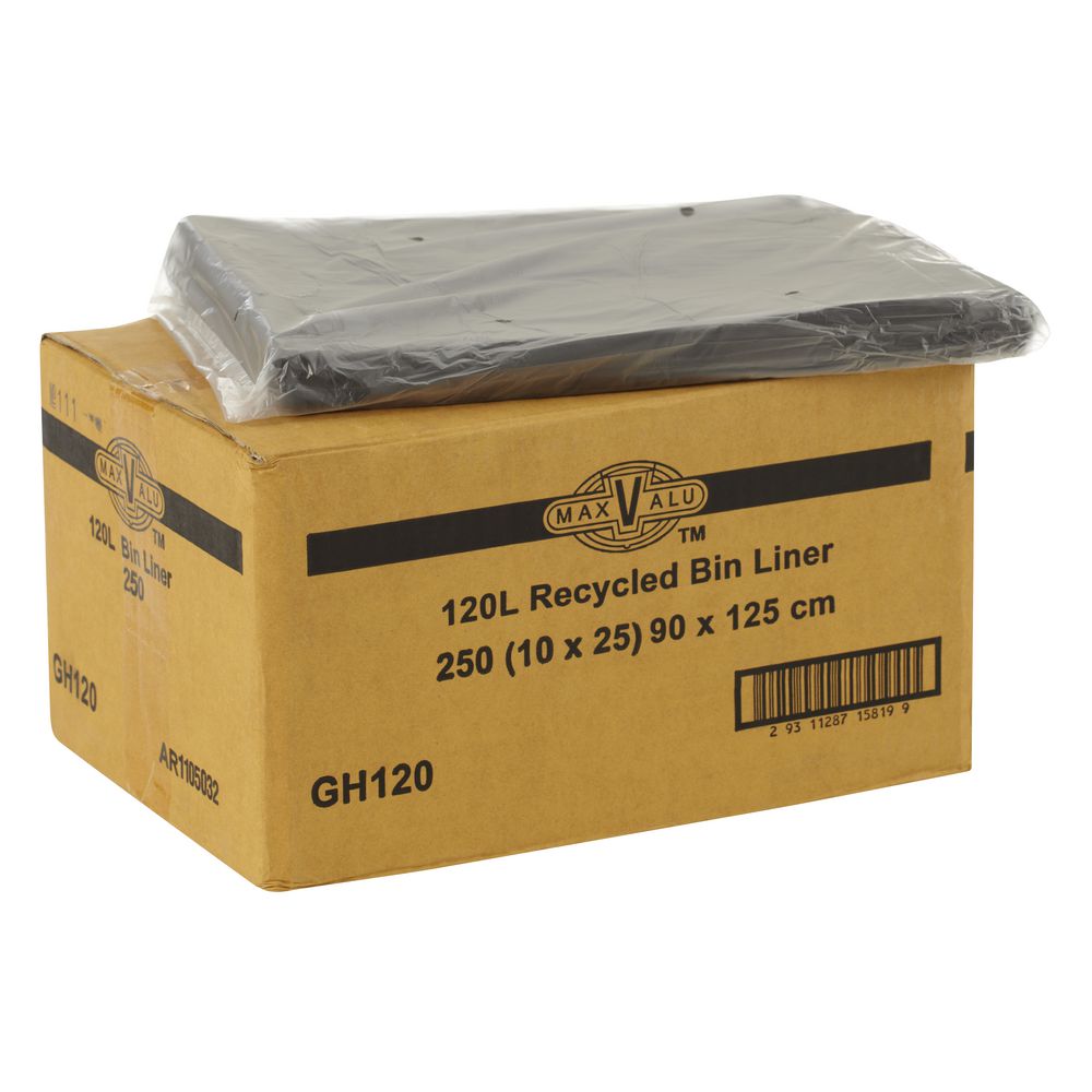 MaxValu Recycled Bin Liners 120L 250 Pack