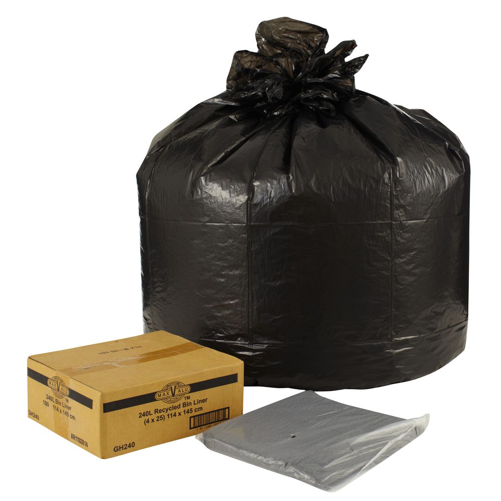 MaxValu Recycled Bin Liner 240L 100 Pack