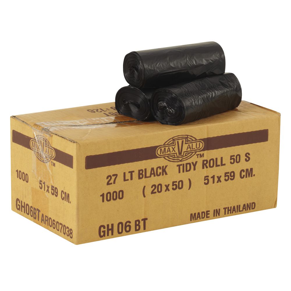 MaxValu Bin Liners 27L Black 1000 Pack