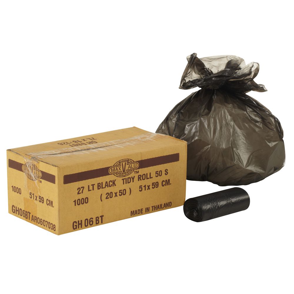 MaxValu Bin Liners 27L Black 1000 Pack