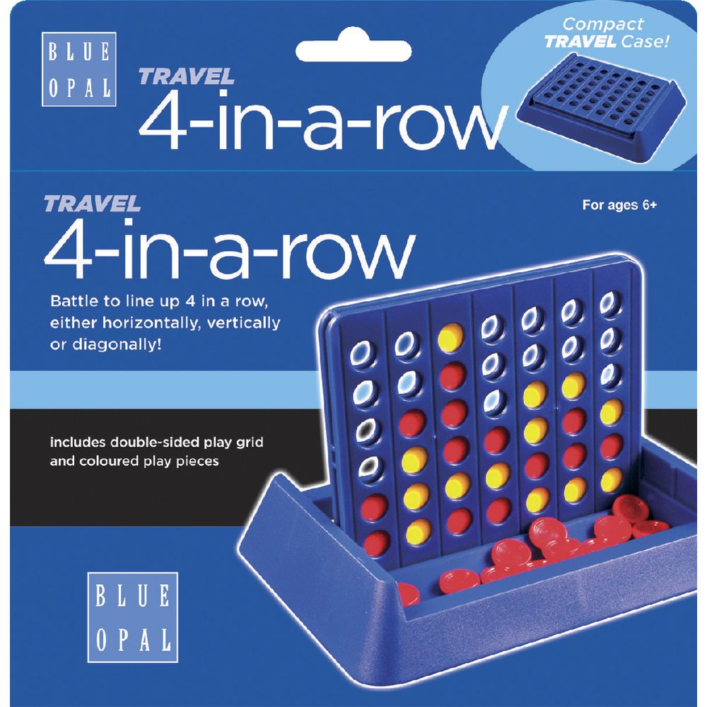 Blue Opal 4 in a Row Travel Game