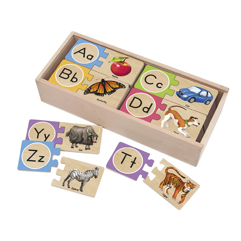 Melissa & Doug Wooden Alphabet Puzzle Cards