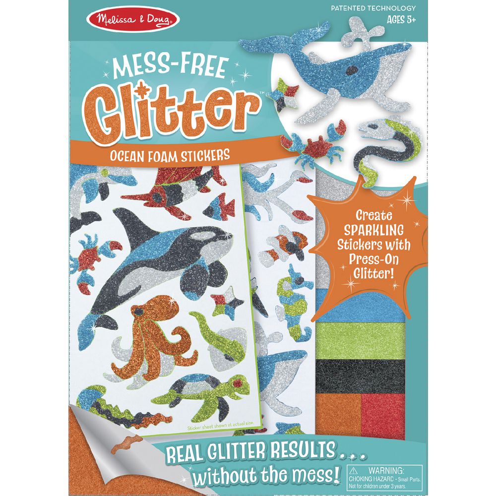 Melissa & Doug Mess-free Glitter Foam Stickers Ocean