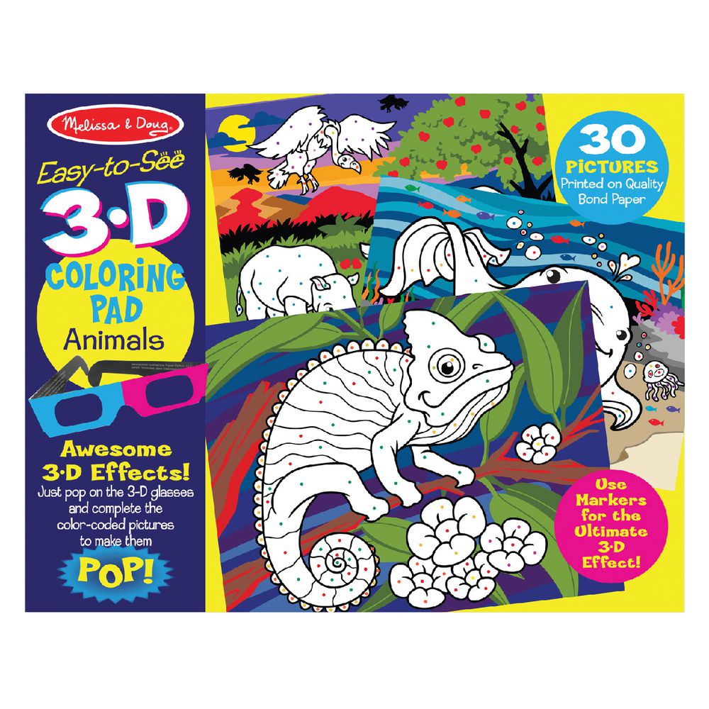 Melissa & Doug 3D Colouring Book Animals