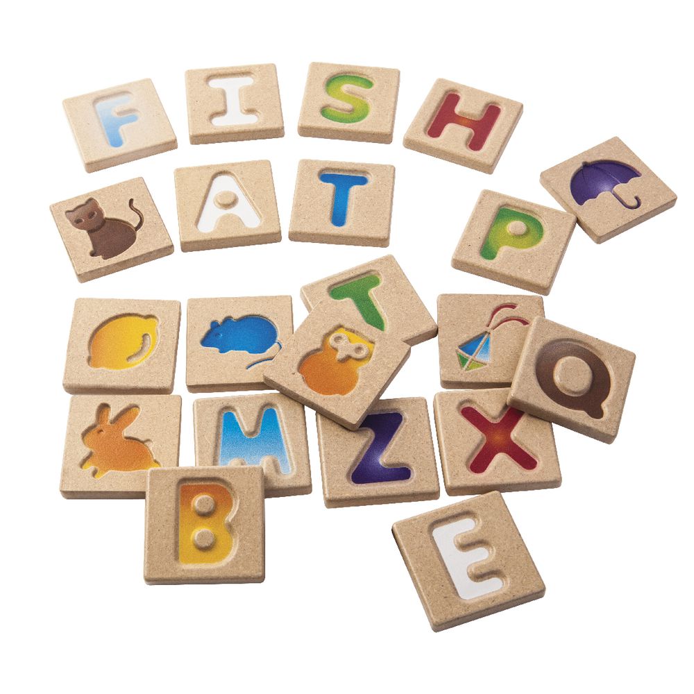 PlanToys Alphabet A-Z Wooden Tiles