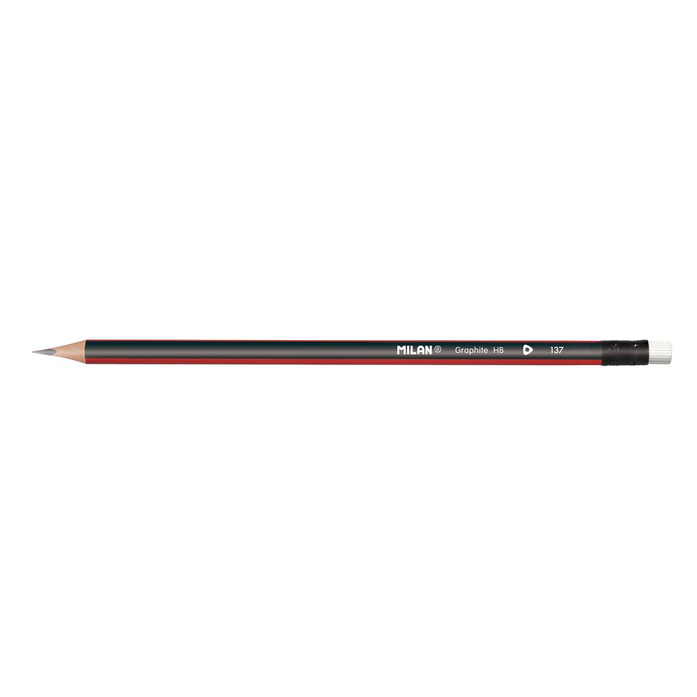 Milan Triangular Eraser Tip Graphite HB Pencils 12 Pack