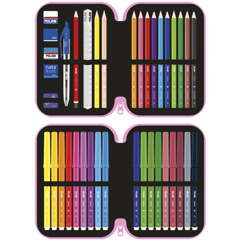 Milan Double Decker Pencil Case Set Cactus