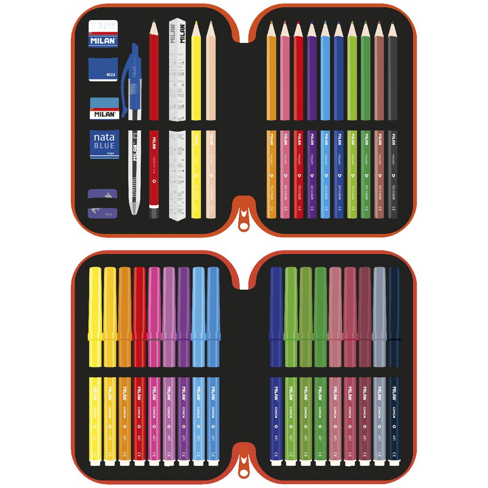 Milan Double Decker Pencil Case Set Le Jardin