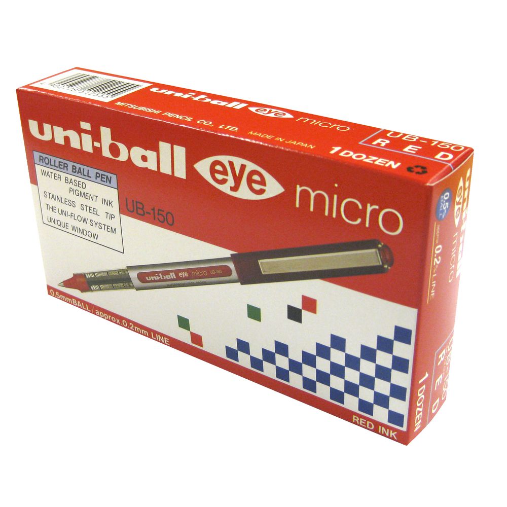 Uni-Ball Eye Micro Rollerball Pens Red 12 Pack