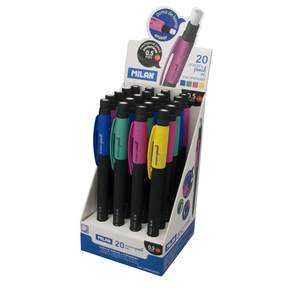 Milan PL-1 Mechanical Pencil with Eraser 0.5mm Assorted