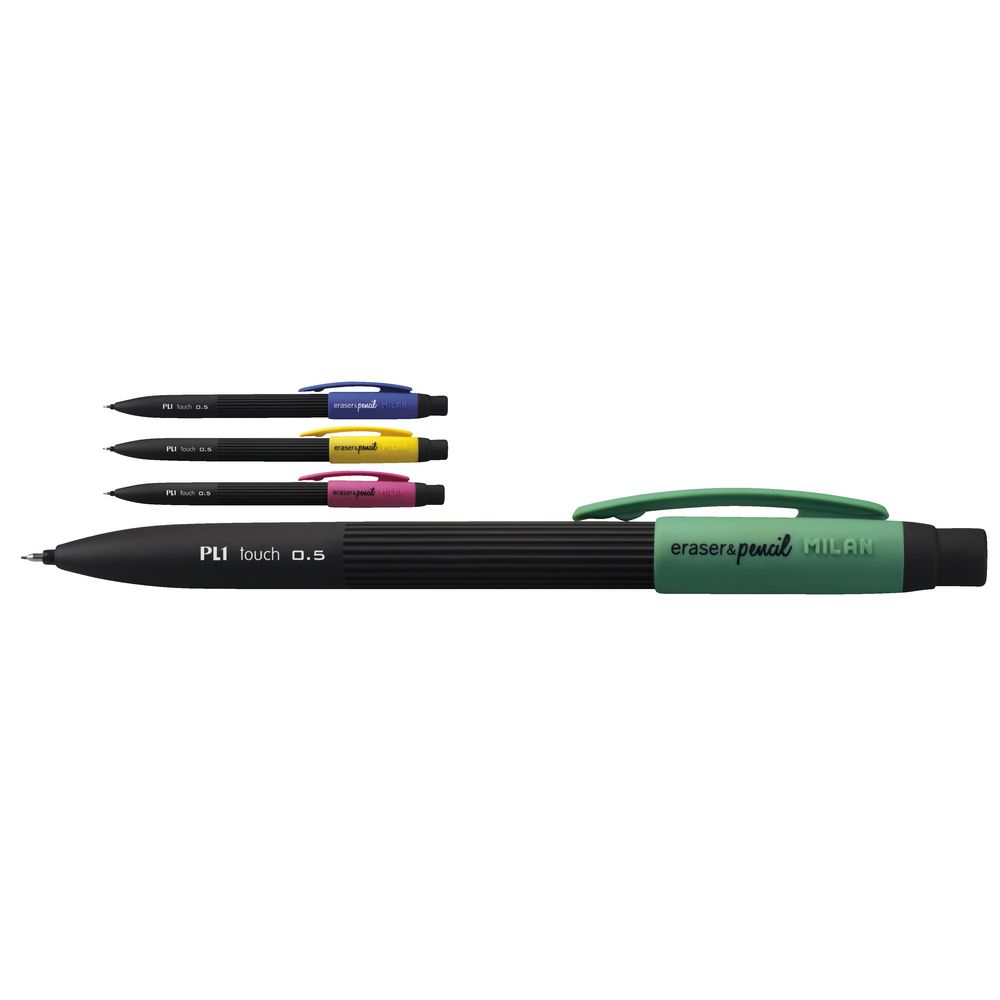Milan PL-1 Mechanical Pencil with Eraser 0.5mm Assorted