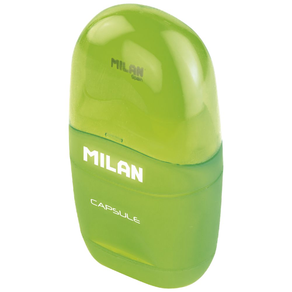 Milan Fluo 1 Hole Sharpener and Eraser