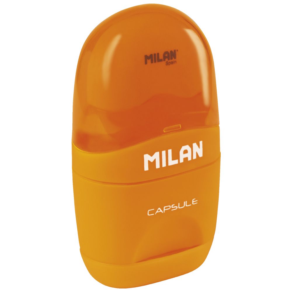 Milan Fluo 1 Hole Sharpener and Eraser