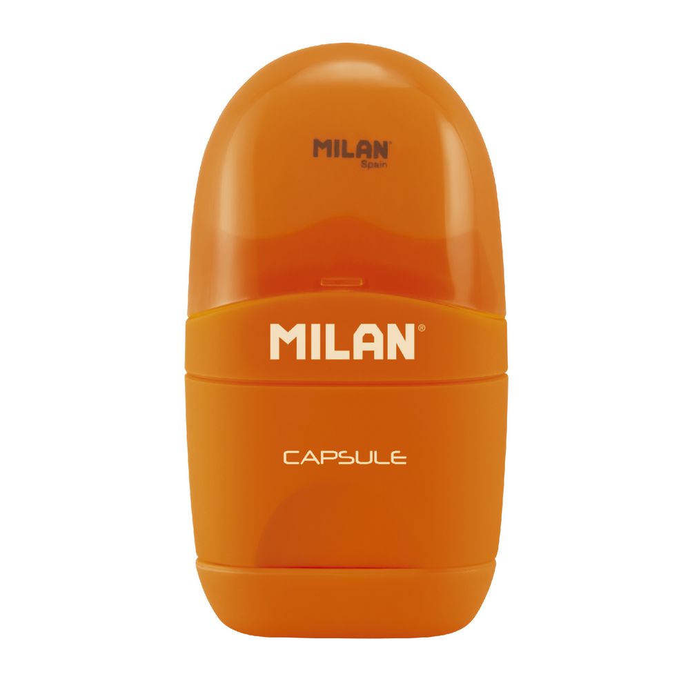 Milan Fluo 1 Hole Sharpener and Eraser