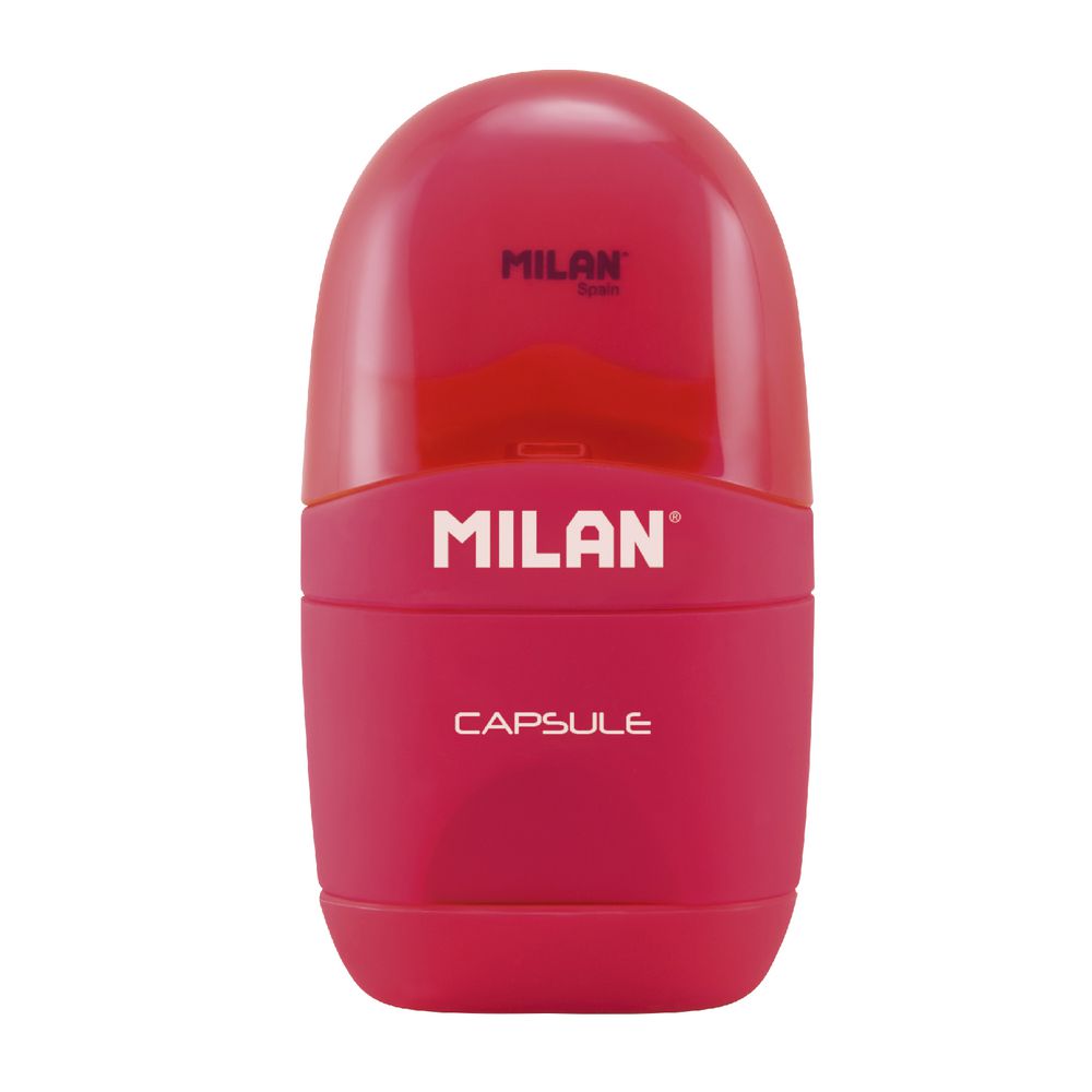 Milan Fluo 1 Hole Sharpener and Eraser