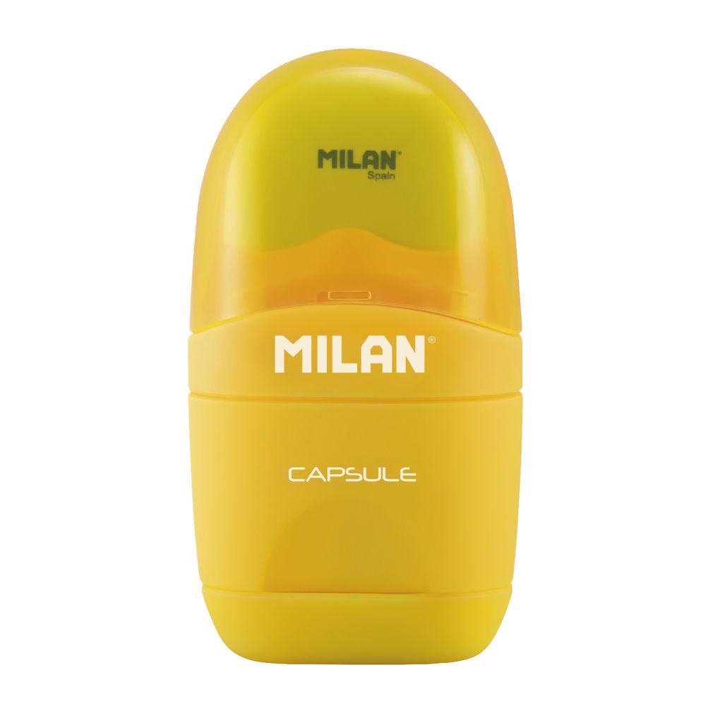 Milan Fluo 1 Hole Sharpener and Eraser