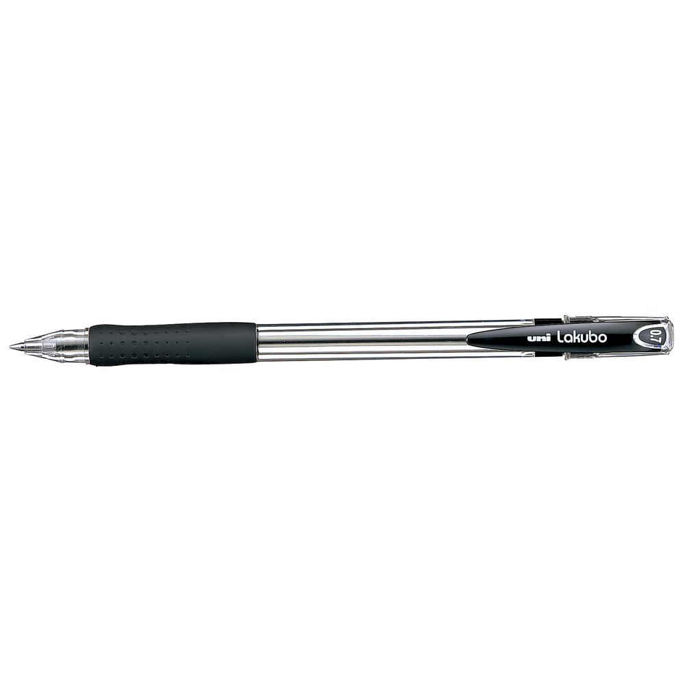 Uni Lakubo Fine Ballpoint Pens Black 12 Pack