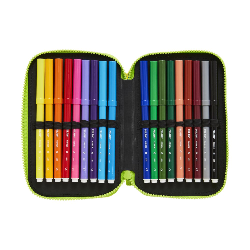 Milan Double Decker Pencil Case Set Blue
