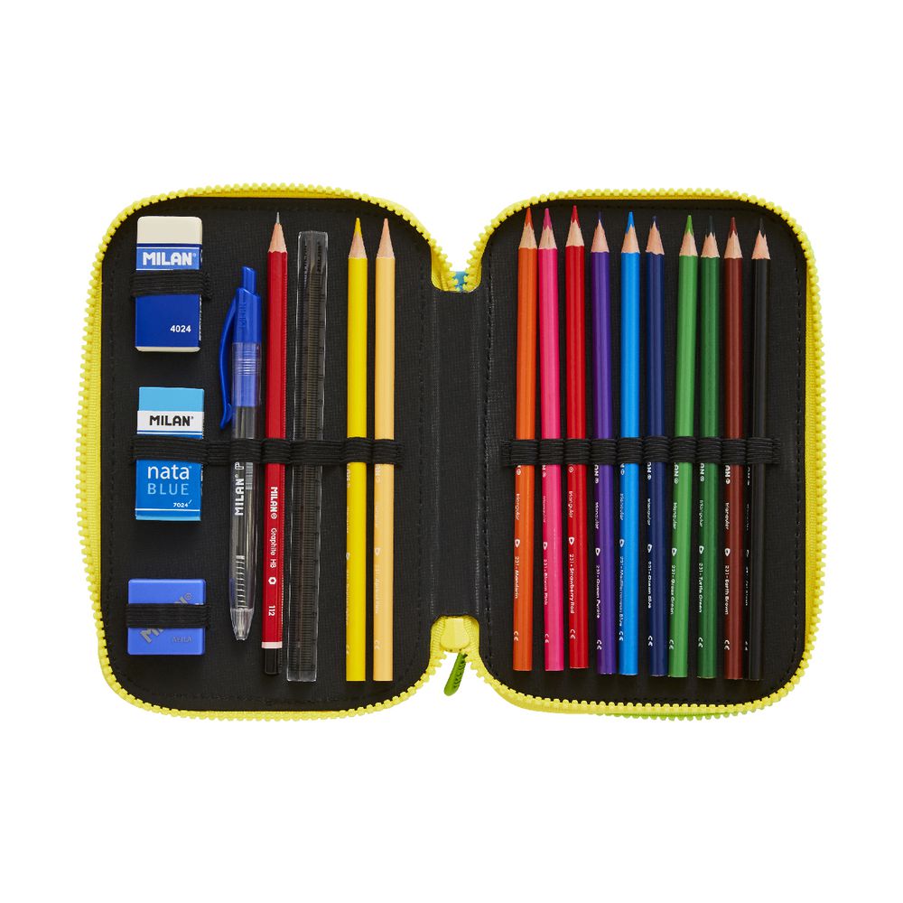 Milan Double Decker Pencil Case Set Blue